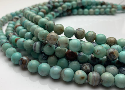 8 mm AAA Natural Color Smooth Round Dragon Skin Agate Gemstone Beads Natural Blue Green Color Agate Gemstone Beads. #2238
