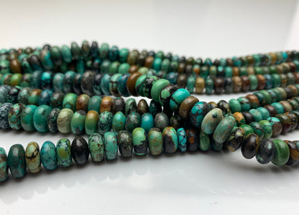 4-10 mm 100% All Natural Graduated Turquoise Smooth Rondelle Beads Genuine All Natural Multi Color Turquoise Gemstone #2245