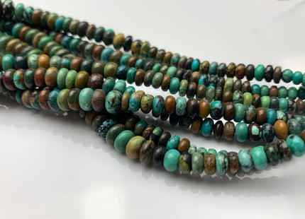 4-10 mm 100% All Natural Graduated Turquoise Smooth Rondelle Beads Genuine All Natural Multi Color Turquoise Gemstone #2245