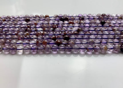 WHOLESALE 6 mm Smooth Round Natural Super Seven Gemstone Beads Natural Color Cacoxenite Amethyst Gemstones #2211