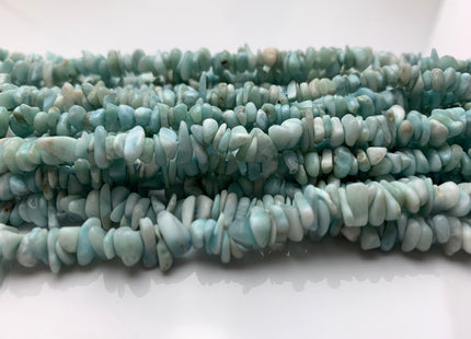 6-8 mm Natural Color Larimar Gemstone Beads Irregular Chips Shape Beads 15.5 Inch Strands #2251