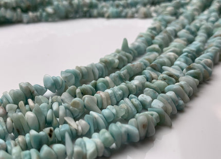 6-8 mm Natural Color Larimar Gemstone Beads Irregular Chips Shape Beads 15.5 Inch Strands #2251