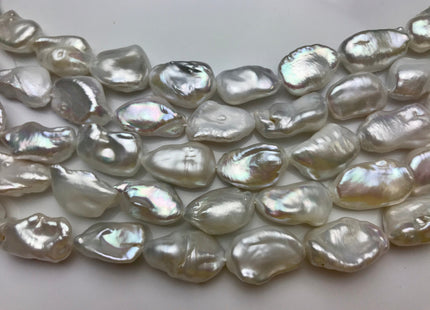 9-10x15 mm AAA High Luster Limited Edition Natural White Biwa Keshi Freshwater Pearls Beads, Genuine Natural Keshi Paddle Pearls #545