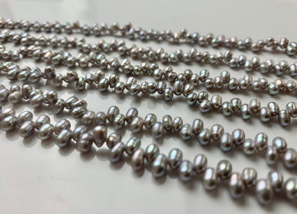 3x5 mm Top Drilled Rice/Oval Freshwater Pearl Grey, Genuine Freshwater Pearls, Grey Dancing Freshwater Pearls #1300
