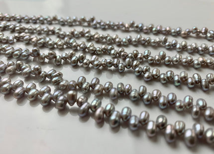 3x5 mm Top Drilled Rice/Oval Freshwater Pearl Grey, Genuine Freshwater Pearls, Grey Dancing Freshwater Pearls #1300