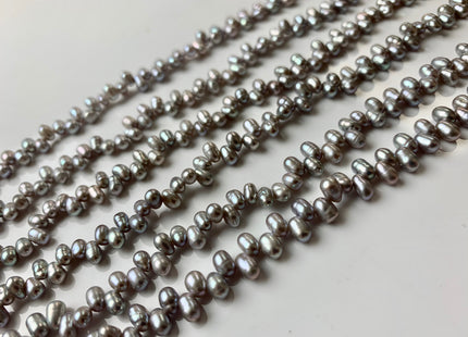 3x5 mm Top Drilled Rice/Oval Freshwater Pearl Grey, Genuine Freshwater Pearls, Grey Dancing Freshwater Pearls #1300