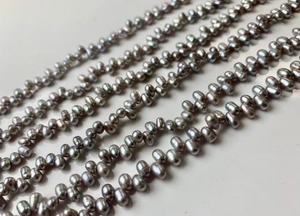 3x5 mm Top Drilled Rice/Oval Freshwater Pearl Grey, Genuine Freshwater Pearls, Grey Dancing Freshwater Pearls #1300