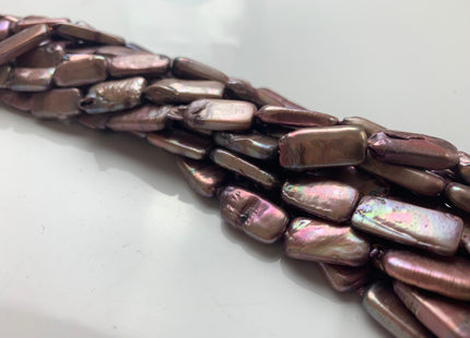 10x22-25 mm Dusty Rose Color Rectangle Coin Freshwater Pearls, Genuine Rectangle Coin Dusty Rose Freshwater Pearls #1304