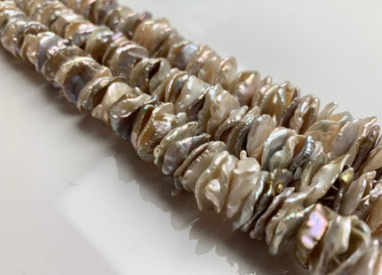 14-15 mm AAA Natural Champagne OR Mauve Pink Mixed Color Freshwater Keishi Cornflake Petal Pearls Rondelle Shape Center Drilled Beads #1309