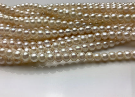 5-6 mm AAA White Potato Freshwater Pearl Beads 1.8 mm Hole, Large Hole Beads, Large Hole White Pearls, Large Hole 5mm Pearl #19