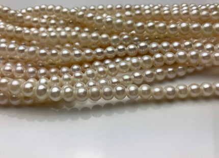 5-6 mm AAA White Potato Freshwater Pearl Beads 1.8 mm Hole Large Hole Half Strand White Pearls #19