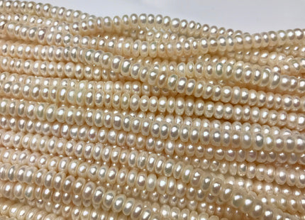 6mm AAA Large Hole Natural White Button/Rondelle Freshwater Pearls Hole Size 1.2mm Or 1.5mm Genuine Large Hole Freshwater Pearl Beads #1334