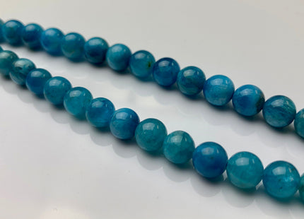 WHOLESALE 6mm 8mm AA Smooth Round Natural Apatite Gemstone Beads High Quality Round Apatite Beads. 8 Inches Strand #2265