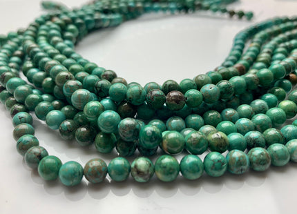 WHOLESALE 6 mm 8 mm Smooth Round Stabilized Turquoise Natural Color Gemstone Loose Beads #2215