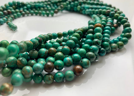WHOLESALE 6 mm 8 mm Smooth Round Stabilized Turquoise Natural Color Gemstone Loose Beads #2215