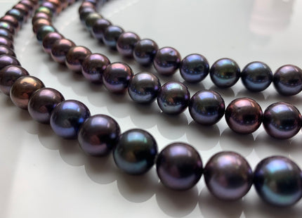 10-11.5 mm AAAA Peacock OR Purplish Peacock Round Freshwater Pearl Beads Genuine Top Quality Peacock Round Freshwater Pearl #1328