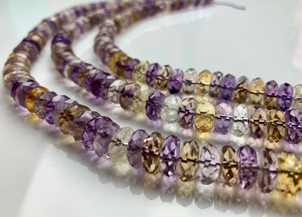 5x10-11 mm AAA Faceted Rondelle Shape Ametrine Gemstone Beads Genuine High Quality Natural Color Ametrine Gemstone 16 Inches Strand #2227