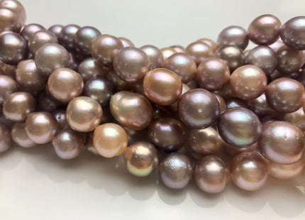10-13 mm AA Natural Multi Pink Freshwater Baroque/Edison Pearl Beads Limited Edition Off Round Shape Genuine Edison Freshwater Pearl #1047