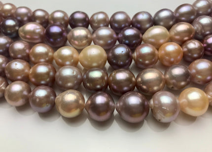 10-13 mm AA Natural Multi Pink Freshwater Baroque/Edison Pearl Beads Limited Edition Off Round Shape Genuine Edison Freshwater Pearl #1047