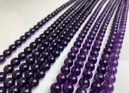 4mm 6mm 8mm 10mm 12mm AAA Top Quality Smooth Round Amethyst Beads, February Birthstone Beads Natural Darker Purple color Amethyst #486