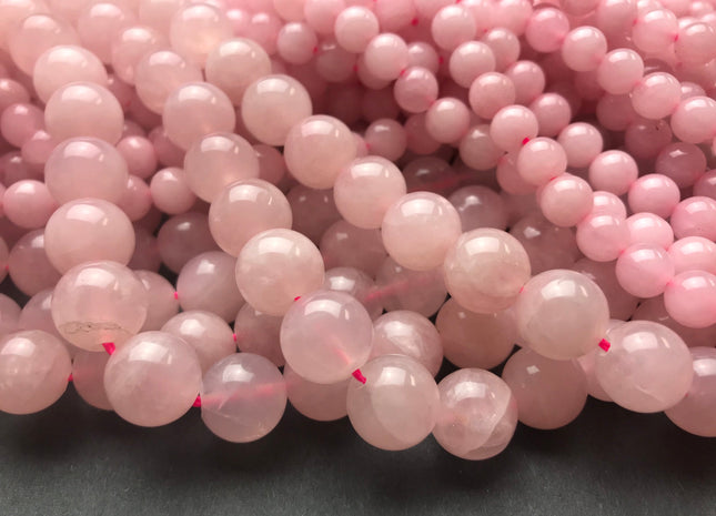 WHOLESALE AAA TOP Quality 8mm 12 mm Smooth Round Rose Quartz Beads October Birthstone Natural Rose Quartz Gemstone Beads #2205
