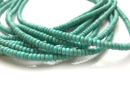 WHOLESALE 4-5mm Turquoise Color Howlite Beads Barrel Rondelle and Heishi Shape Full Strand #2120
