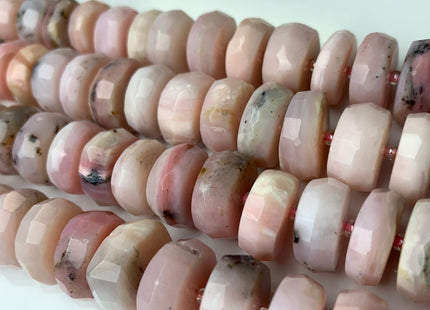 7-8x16 mm Faceted Rondelle Shape Natural Pink Opal Gemstone Genuine Quality Natural Color Pink Opal Gemstone #2260