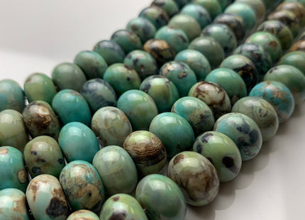 8x12 mm Natural Color Smooth Rondelle Dragon Skin Agate Gemstone Beads Natural Blue Green Color Agate Gemstone Beads. #2261