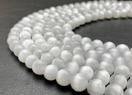 6mm 8mm AAA Natural Color Selenite Gemstone Beads Smooth Round Shape Top Quality Selenite Gemstone Beads #2231