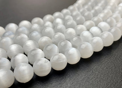 6mm 8mm AAA Natural Color Selenite Gemstone Beads Smooth Round Shape Top Quality Selenite Gemstone Beads #2231