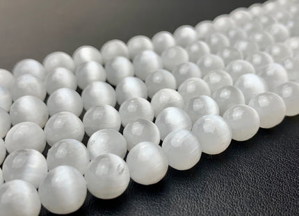 6mm 8mm AAA Natural Color Selenite Gemstone Beads Smooth Round Shape Top Quality Selenite Gemstone Beads #2231