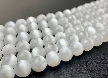 6mm 8mm AAA Natural Color Selenite Gemstone Beads Smooth Round Shape Top Quality Selenite Gemstone Beads #2231
