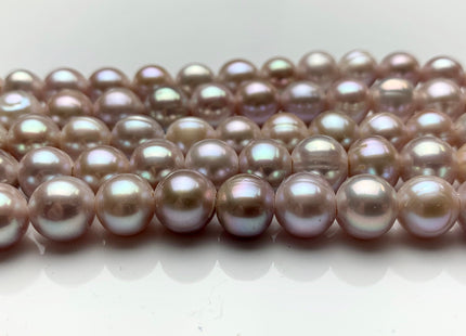 9 mm AA Large Hole Half Strand Freshwater Pearls Round/Potato Shape 2.2mm Hole Gray OR Natural Pink Color #1329