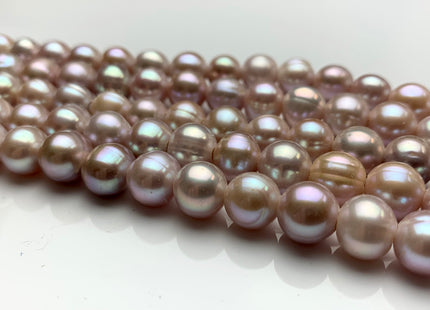9 mm AA Large Hole Half Strand Freshwater Pearls Round/Potato Shape 2.2mm Hole Gray OR Natural Pink Color #1329