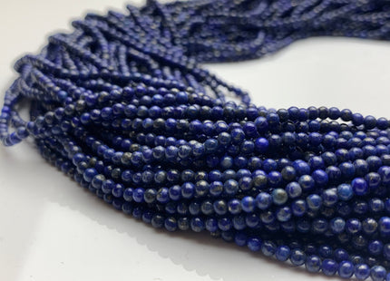 2 mm 3 mm 4 mm Smooth Round Natural Lapis Gemstone Beads Natural Blue Color Quality Round Shape #2237
