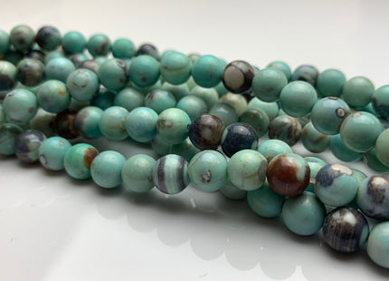 8 mm AAA Natural Color Smooth Round Dragon Skin Agate Gemstone Beads Natural Blue Green Color Agate Gemstone Beads. #2238