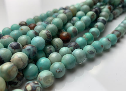 8 mm AAA Natural Color Smooth Round Dragon Skin Agate Gemstone Beads Natural Blue Green Color Agate Gemstone Beads. #2238