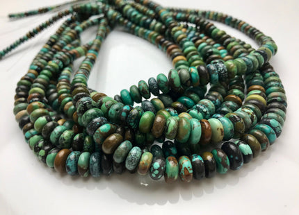 4-10 mm 100% All Natural Graduated Turquoise Smooth Rondelle Beads Genuine All Natural Multi Color Turquoise Gemstone #2245
