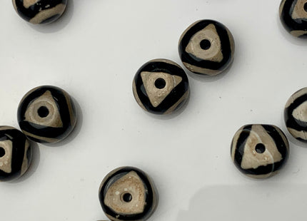 10x14 mm Black And White Tibetan Agate Smooth Rondelle Shape Large Hole 2.0mm Hole Gemstone Beads #2262