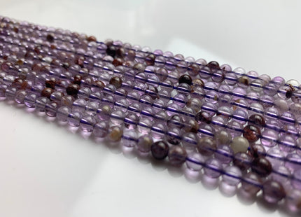WHOLESALE 6 mm Smooth Round Natural Super Seven Gemstone Beads Natural Color Cacoxenite Amethyst Gemstones #2211