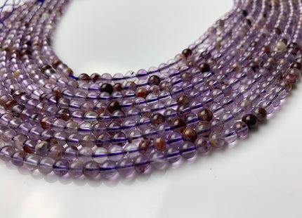 WHOLESALE 6 mm Smooth Round Natural Super Seven Gemstone Beads Natural Color Cacoxenite Amethyst Gemstones #2211