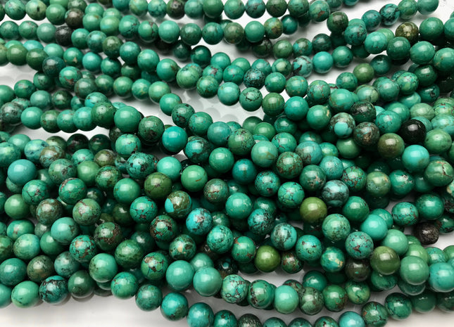 WHOLESALE 6 mm 8 mm Smooth Round Stabilized Turquoise Natural Color Gemstone Loose Beads #2215