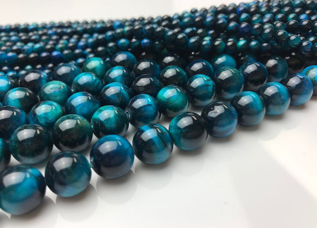WHOLESALE 4mm 6mm 8mm 10mm AAA Smooth Round Blue Tiger Eye Gemstone Beads Top Quality Tiger Eye Loose Beads #2248