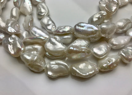 9-10x15 mm AAA High Luster Limited Edition Natural White Biwa Keshi Freshwater Pearls Beads, Genuine Natural Keshi Paddle Pearls #545