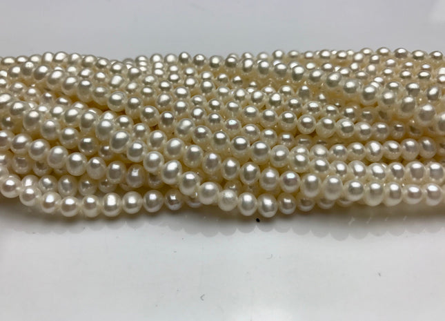 4-4.5 mm AAA Natural White Potato Freshwater Pearl Beads Bridal Pearl Beads #1369