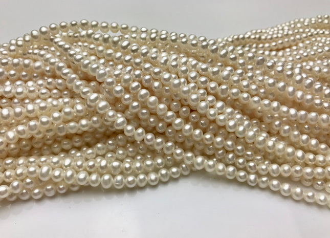 4-4.5 mm AAA Natural White Potato Freshwater Pearl Beads Bridal Pearl Beads #1369