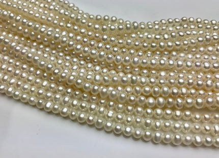 4-4.5 mm AAA Natural White Potato Freshwater Pearl Beads Bridal Pearl Beads #1369