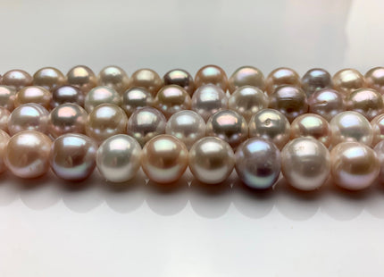 11-12 mm AA Half Strand Large Hole Natural Multi White and Pink Potato Freshwater Pearl Beads Hole Size 2.2 mm Large Hole Pink Pearls #1349