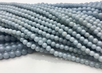 WHOLESALE 4mm 6mm Natural Blue Angelite Smooth Round Quality Gemstones Beads #2269