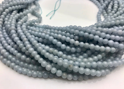 WHOLESALE 4mm 6mm Natural Blue Angelite Smooth Round Quality Gemstones Beads #2269